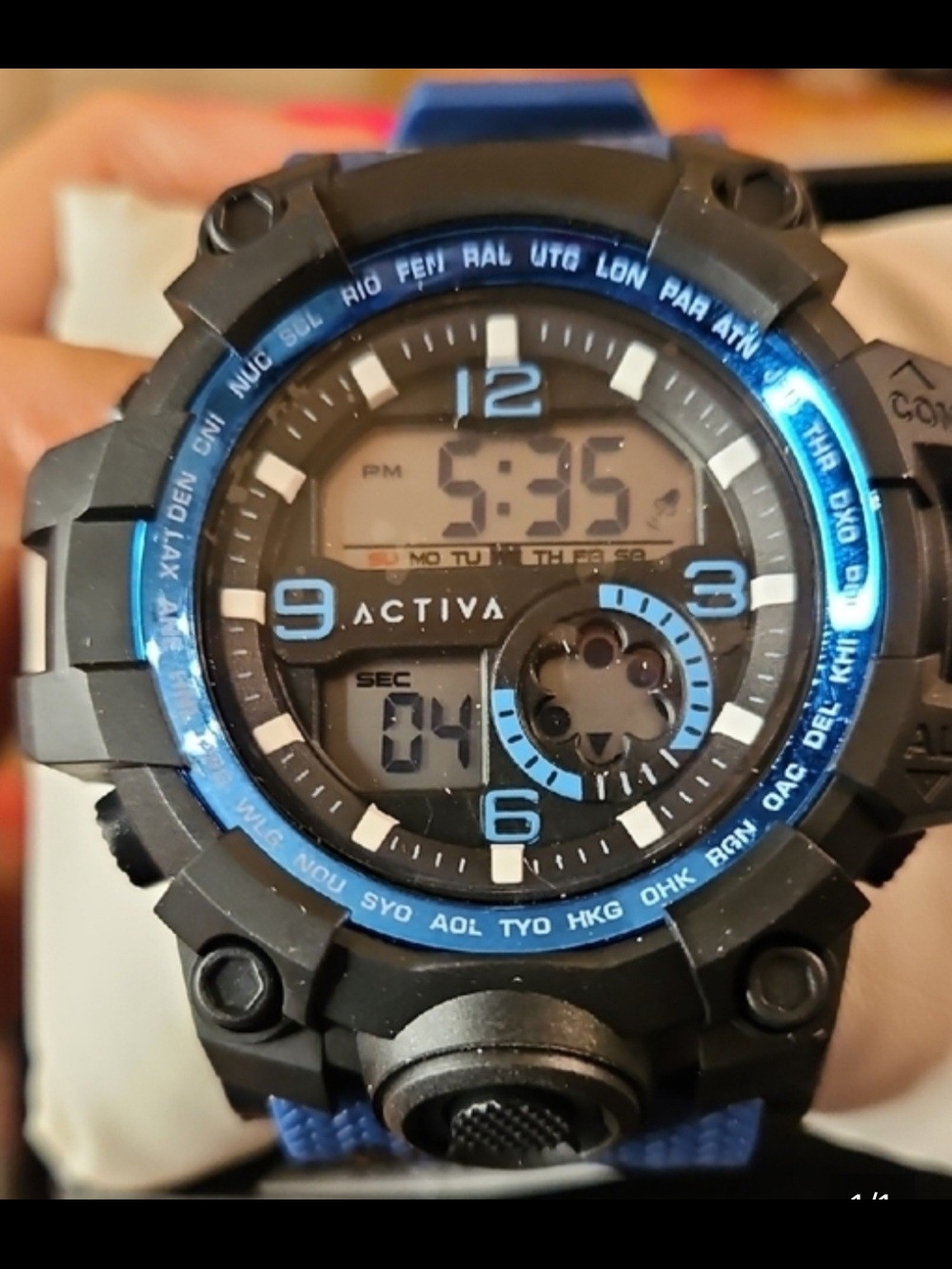 Ativa Blue and Black Sport Strap Watch